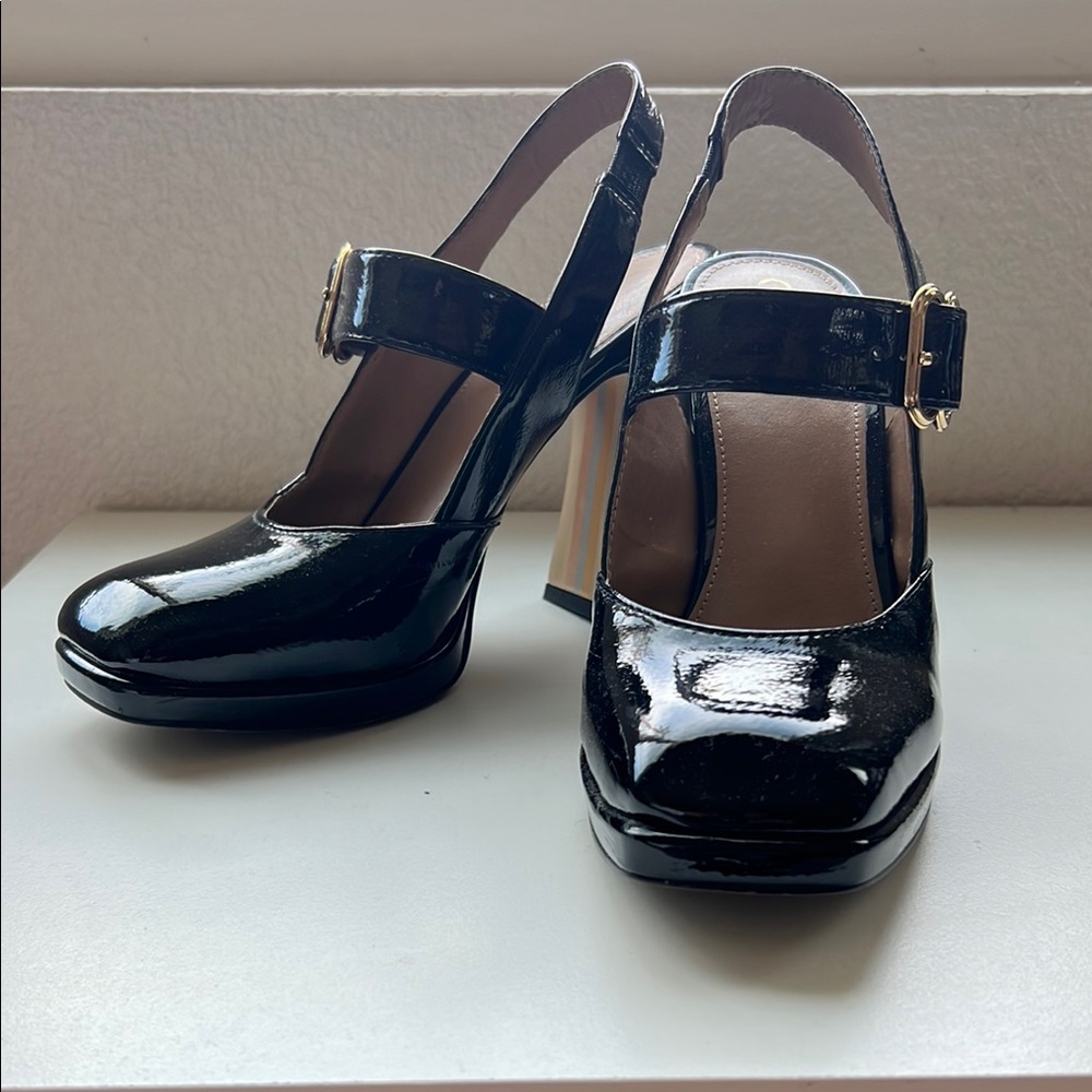 Sam Edelman Black Patent Leather Jildie MaryJane heels